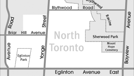 map of North Toronto area